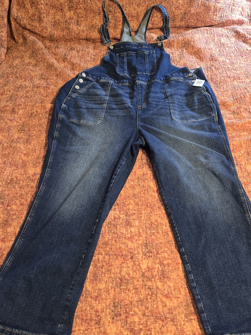 NWT Torrid Dark Wash Denim Overalls Size 18R Stretch Plus Size